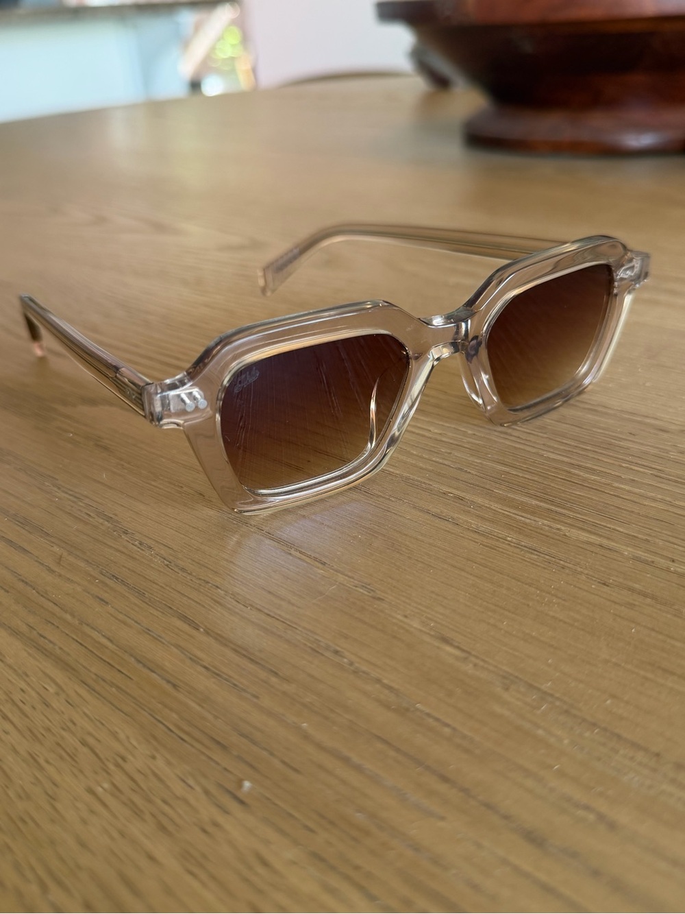 AKILA Transparent yellowish Frame Sunglasses with Brown Gradient Lenses